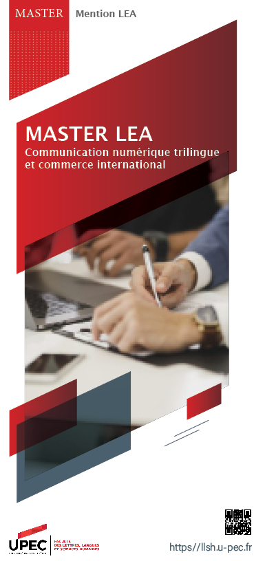 couv master LEA parcours Communication Numérique Trilingue et Commerce International